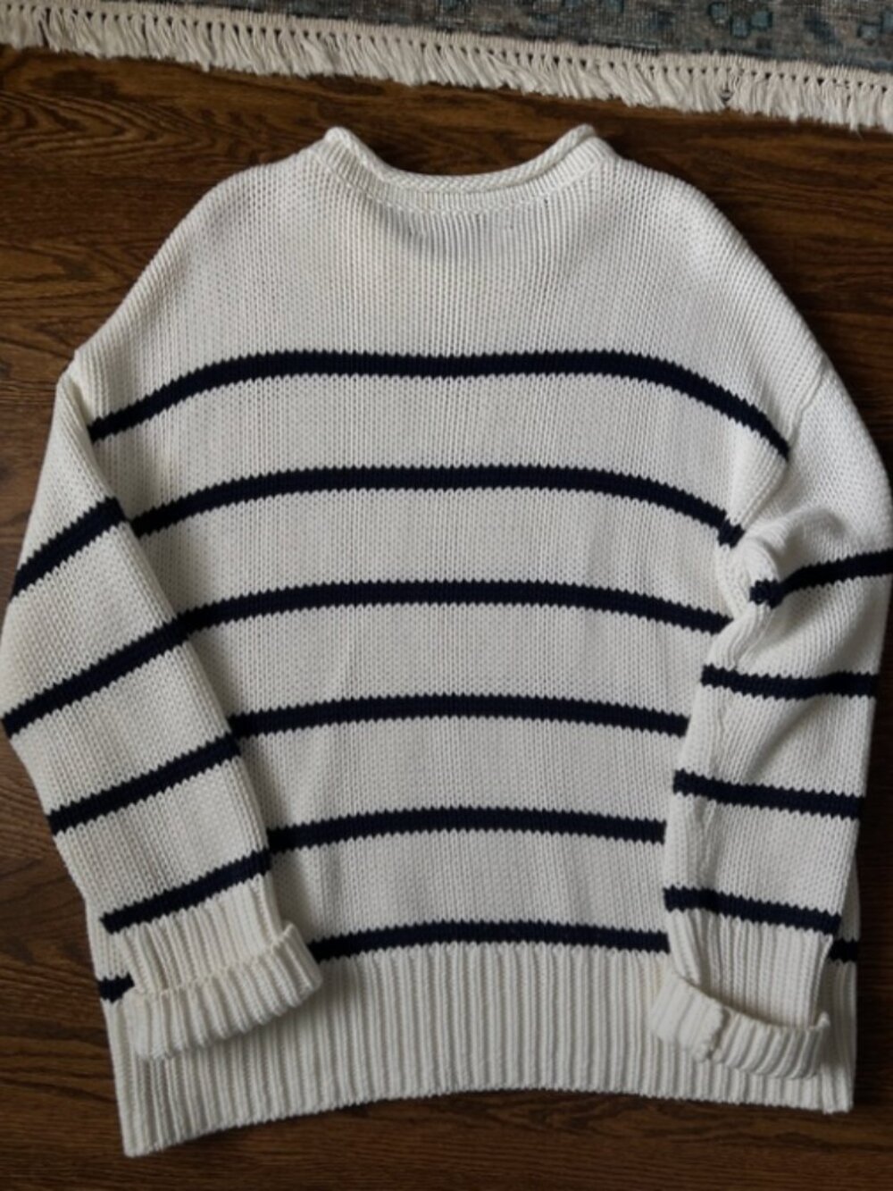 La Ligne Marina Sweater White/Navy Size M - Picture 3 of 4